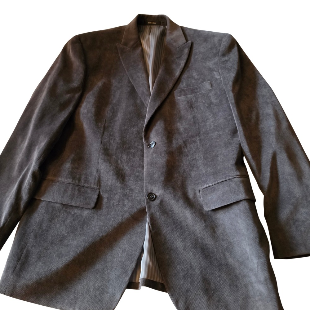 Apt 9 Mens Modern Fit Corduroy Blazer Sport Coat Charcoal Gray 42R 2-Button